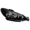 206 Str�lkastare Facelift Svart